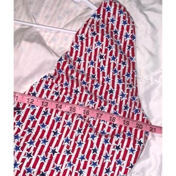 Set Of 2 Patriotic Flag Lace-Up Vests With Red White & Blue Patterns - Picture 9 of 9